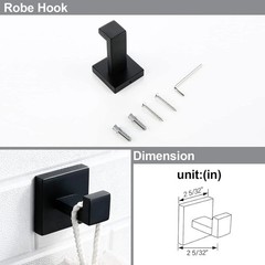 Matte Black 4-Piece Complete Bathroom Accessory Set Towel Bar & Hardware Kit