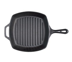Lodge Cast Iron Grill Pan Square 10.5 Inch L8Sgp3Plt