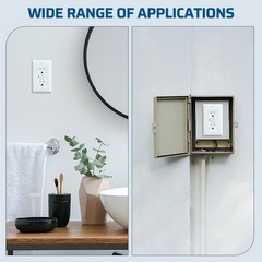 5 Pack GFCI Outlet 20 Amp Outdoor Weatherproof Tamper Resistant Self Test White