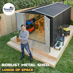 8 X 12 FT Outdoor Storage Shed, Metal Garden Shed with Updated Frame Structure,