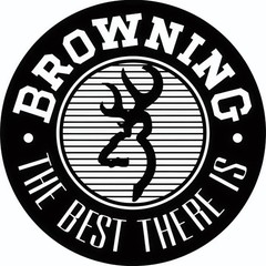 Browning The Best There Is Firearms Metal 12-in Round Gun Sign Black White