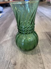 6.5in Green Glass Vase Decoative Base