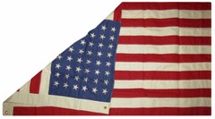 VINTAGE COTTON 48 STAR AMERICAN FLAG – 3 X 5 OLD GLORY SEWN AND EMBROIDERED USA
