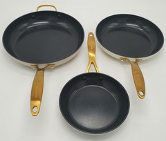 Nice In Box GreenPan Jewel Pro Ceramic Non-Stick 3-piece Fry Pan Set