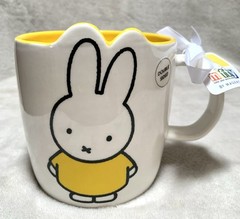 NEW Miffy Bunny Rabbit White & Yellow Large 18oz Stoneware Coffee Mug