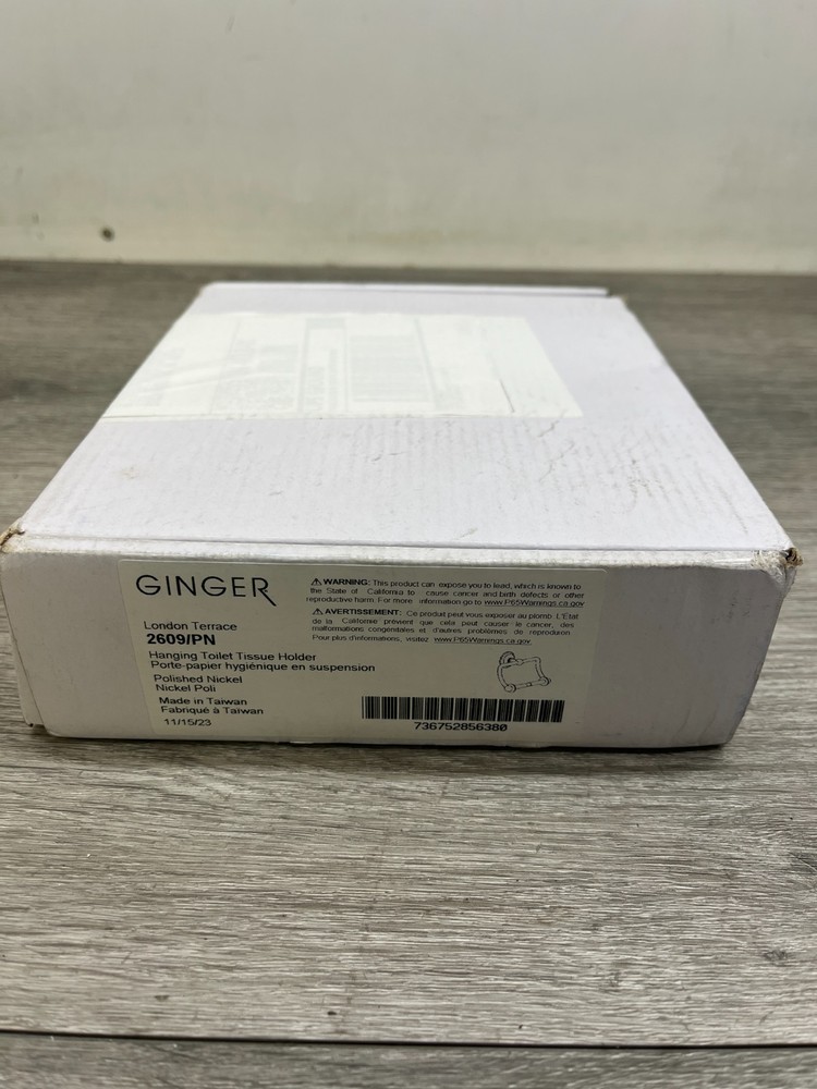 Ginger 2609/PN Paper, Polished Nickel, Hanging Toilet Tissue Holder
