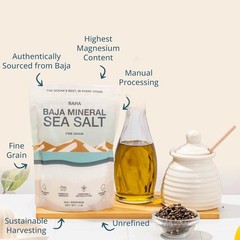 BAHA – Baja Mineral Sea Salt | Original Natural Grain 16 Ounce (Pack of 1)