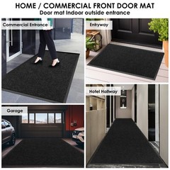 Commercial Entrance Mat Indoor Outdoor Heavy Duty Industrial Floor Mats Black