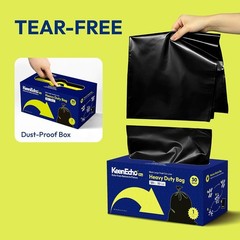 Heavy Duty Trash Bags 33 Gallon 30 Count, 1.0 Mil, Strong Black Garbage Bags,