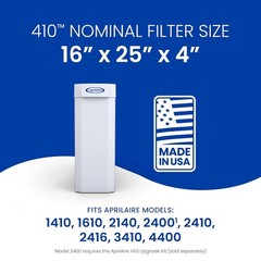 4pack 410 MERV 11 Air Filter for Aprilaire Whole-House Air Purifiers