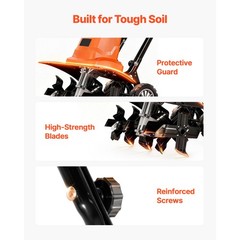 Uimoso Corded Electric Garden Tiller, 18-Inch, 13.5-Amp Lawn Cultivator