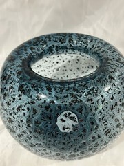 Hand Blown Dimpled Glass Pendant Light Blue Brushed Nickel Any Room