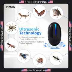 Ultrasonic Pest Repeller 6 Pack Indoor Mouse Ant Roach Rodent Bug Mosquito