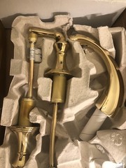 KOHLER 394-4-PB DEVONSHIRE WIDE SPREAD BATHROOM SINK FAUCET POLISHED BRASS