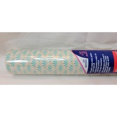 Rubbermaid Smooth N Easy Shelf Drawer Liner 12in x 3.33yd Teal Peach Fan Pattern