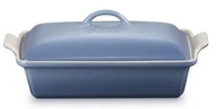 Le Creuset Stoneware Heritage Covered Rectangular Casserole in Color Chambray