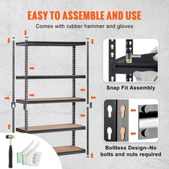 Storage Shelving Unit Garage Storage Rack 5-Tier Adjustable 2000 lbs Load