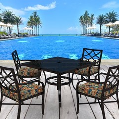 4PCS 3″ Thick Outdoor Chair Seat Pads Cushions Patio Furniture Water Resistant