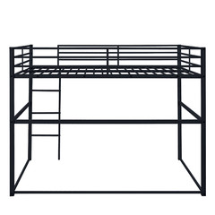 Full Metal Loft Bed w/Safety Rails+Ladder for Kids/Teens/Adults Space-Saver
