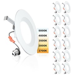 Ensenior 5/6 Inch 5CCT LED Can Lights 12 Pack, Retrofit Led Recessed Lighting…