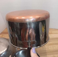 Vintage Revere Ware 1801 3 Qt Saucepan Double Boiler Insert Lid Copper Bottom 79