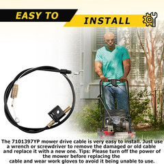 7101397YP Drive Throttle Cable, Compatible with Briggs and Stratton Push Mower,