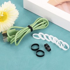 50Pcs Silicone Rubber Bands 10x5mm Silicone Elastic Bands Cable Ties Black