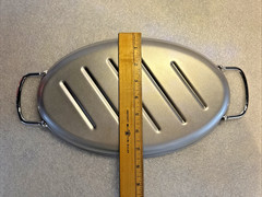 Non Stick Oval Grill Pan 13″x8″ With Stainless Steel Handles Outdoor Cooking New