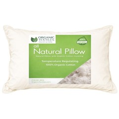 100% Organic Cotton Filled Bed Pillow with GOTS CERTIFIED Organic Cotton Cover