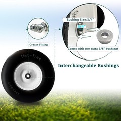 2Pcs 13×5.00-6 Flat Free Tire and Wheel for Lawn Mowers & Zero Turn Mowers, with