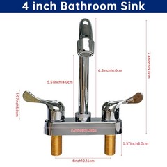 4inch Basin Sink Faucet Plastic Mixer Tap Bathroom RV Sink Faucet Dual Handles