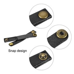 20Pcs Black/Light Brown Leather Cable Strap Cable Ties for Cord