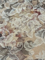 Tablecloth. Easy care polyester. Floral jacquard, pastel. 100″ x 54″