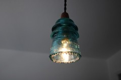 Handmade Vintage Glass Insulator Pendant Light