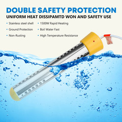 1500W 110V Immersion Water Heater – 304 Stainless Steel Portable Heater for Home