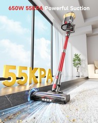 AIPOWAY 650W Cordless Vacuum 55KPa 75Min Stick Vacuum