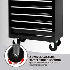 7-Drawer Rolling Tool Cart with Locking Mechanism & Wheels Mobile Tool Cabinet