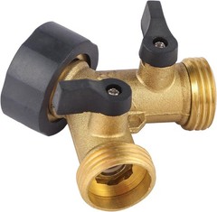 Hose Splitter, Garden Hose Splitter Heavy Duty 2 Way, Solid Brass Water Hose Y S