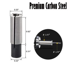 4 Pieces High-Carbon Steel Collet Die Grinder Chuck Driver Adapter 1/4″ to 1/8″