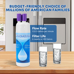 6Pack Replacement Refrigerator water filter 10295370A WHR1RXD1 KAD1RXD1 P8RFWB2L