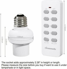 DEWENWILS Wireless Remote Control Light Lamp Socket E26/E27 Bulb Holder Base