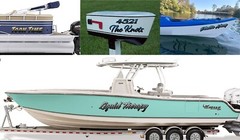 Boat Name Decal 4×24″ / Custom Hull Graphic / Premium Marine Vinyl Lettering GRB