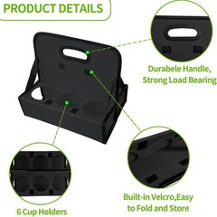 6 Cup Drink Carrier with Handle Foldable Reusable Cup Caddy for Coffee Takeou