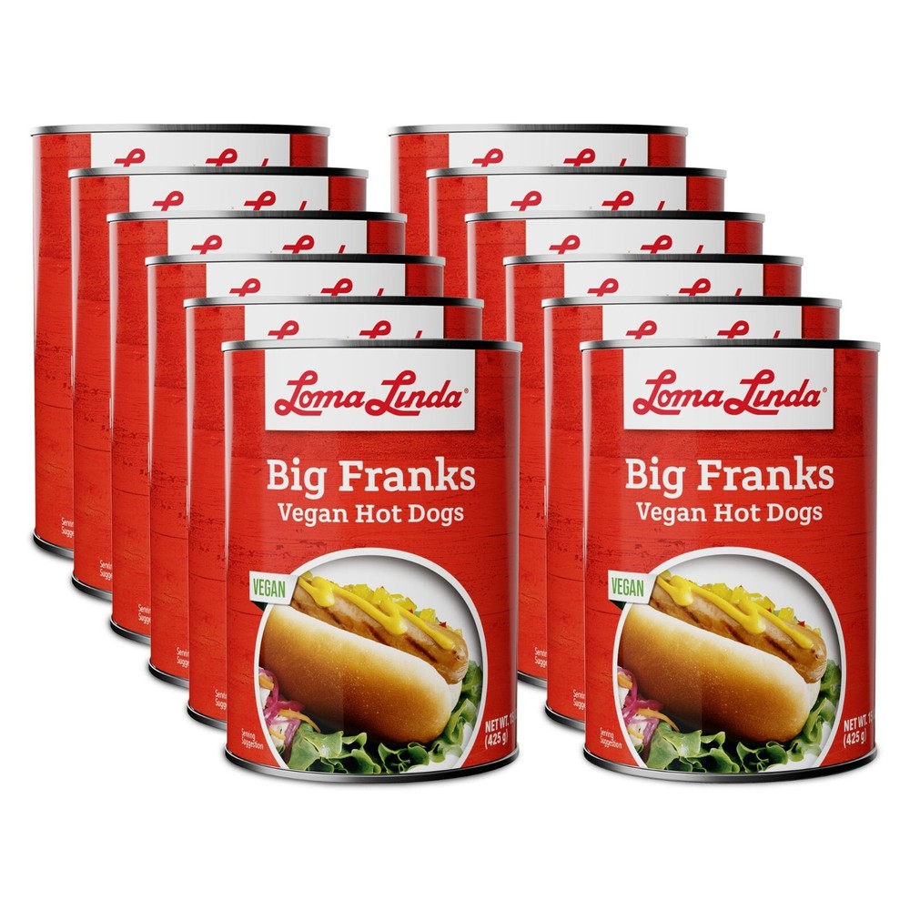 Loma Linda – Big Franks (15 oz.) (Pack of 12) – Vegan – NEW SIZE