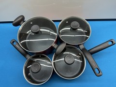 T-fal Easy Care 8-Piece Non-Stick Cookware Pots, and lids Red