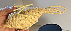 Wicker Bird Figurine Beige Farmhouse Animal Decor Less Than 10 in