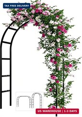 Adorox 7.8ft Garden Arch Trellis for Climbing Plants, Metal Arch Frame, Pumpkin