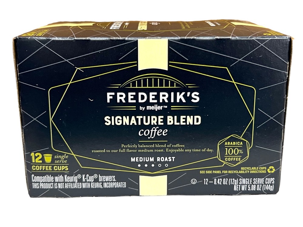 Frederik’s By Meijer Signature Blend Coffee Medium Roast Keurig K Cups 12 ct