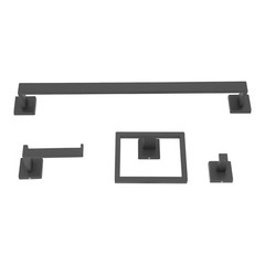 8.99 Lbs Modern Bathroom Wall Mount Towel Bar Set Stainless Steel Black