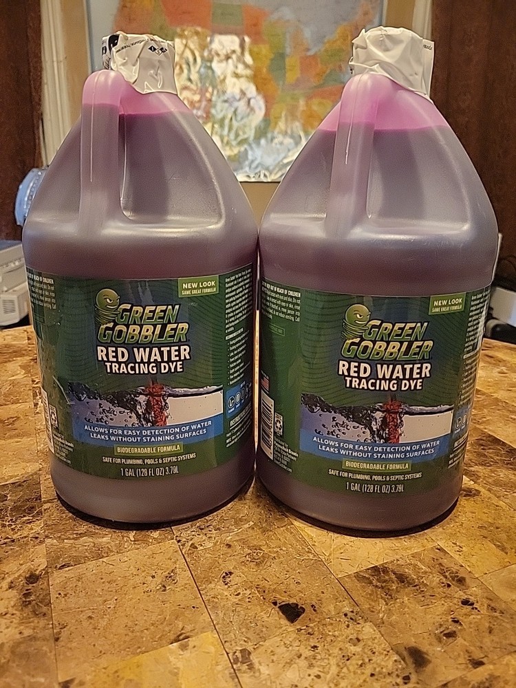 2 Gal. – Green Gobbler Red Water Tracing Dye. Biodegradable Formula.